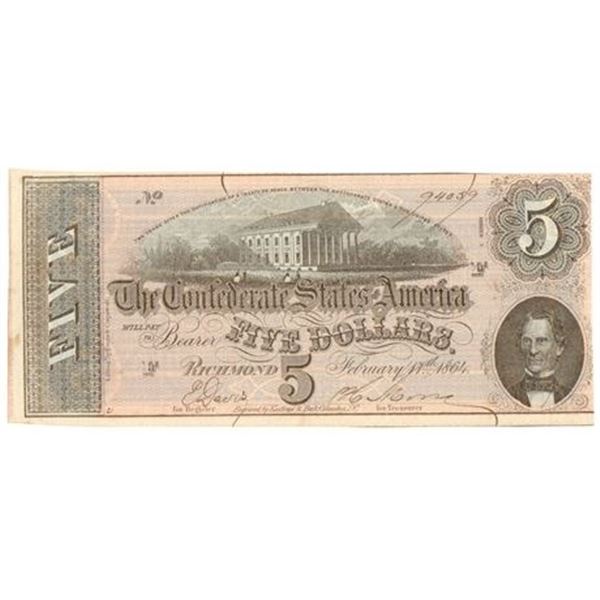 Type 69. 1864 $5 Confederate States Note