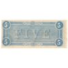 Image 2 : Type 69. 1864 $5 Confederate States Note