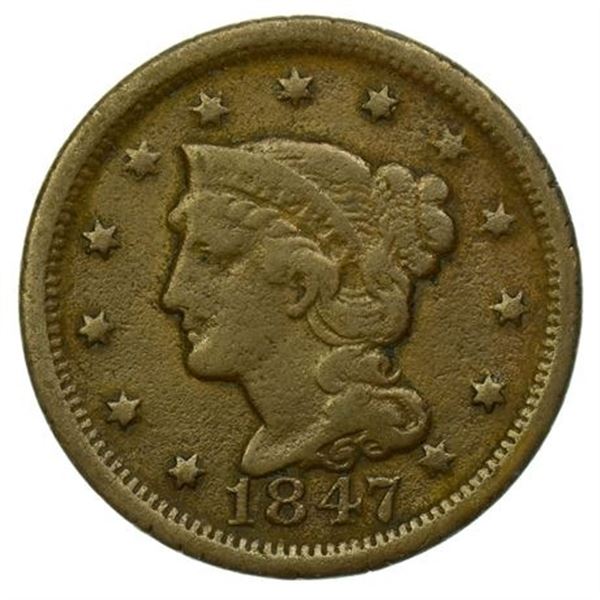 1847 Braided Hair Large Cent