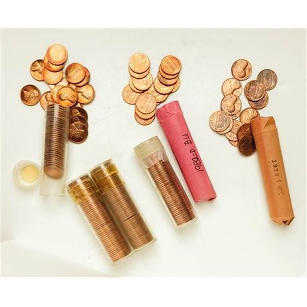 6 Rolls "Uncirculated" Lincoln Memorial Cents 1960 to 1982-D