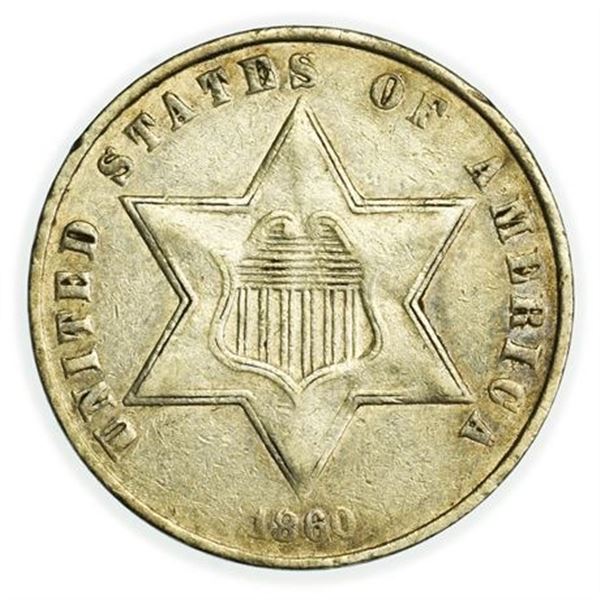 1860 Silver Three Cents