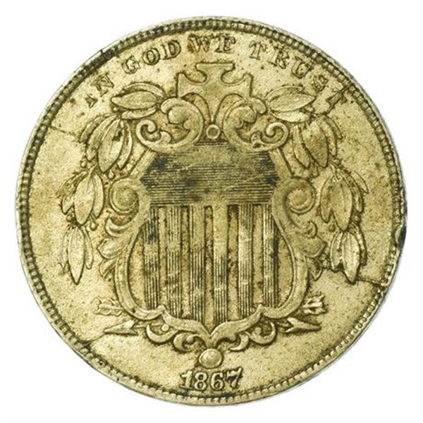 1867 Without Rays Shield Nickel