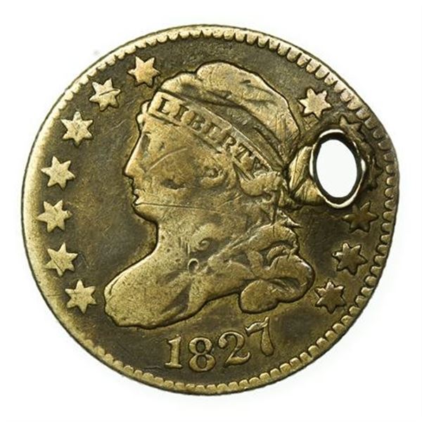 1827 Capped Bust Dime - Holed