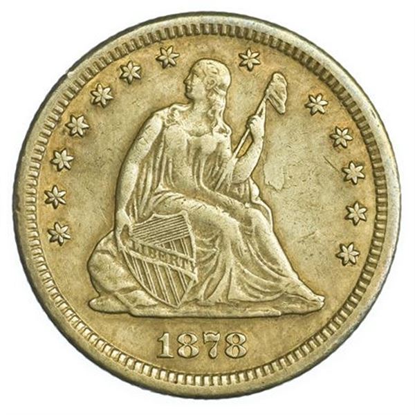 1878-CC Seated Liberty Quarter Die Clash Reverse