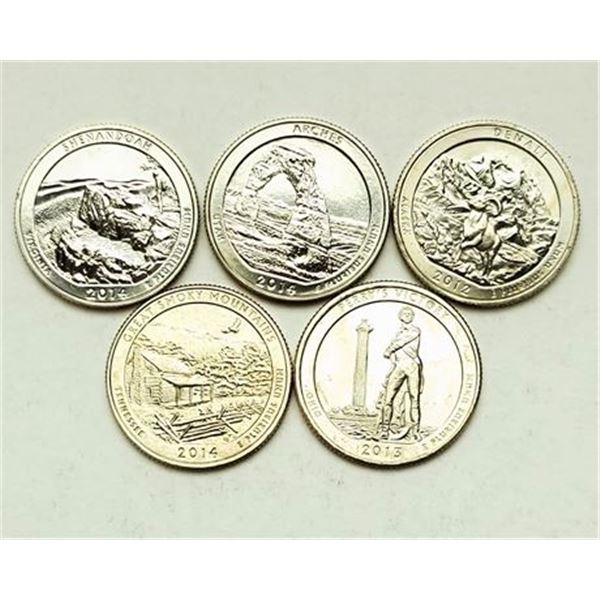 Group of 6 National Park Quarters 2012-S to 2014-S