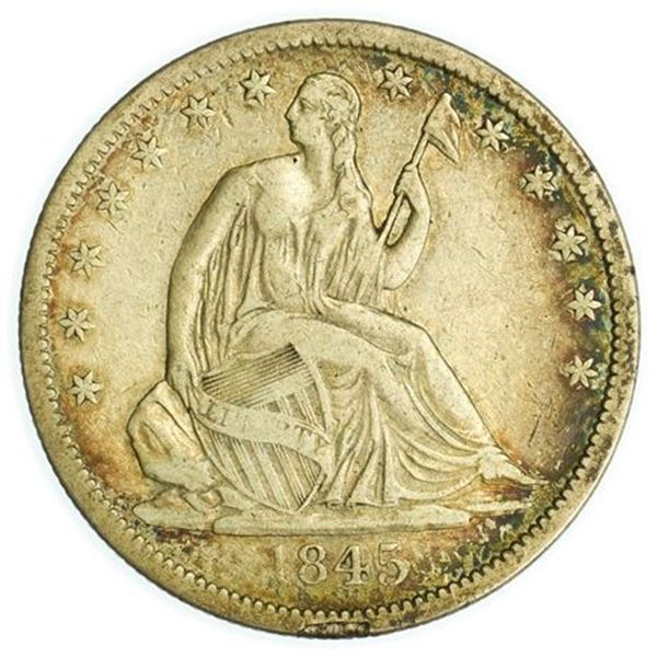 1845-O With Drapery Seated Liberty Half Dollar