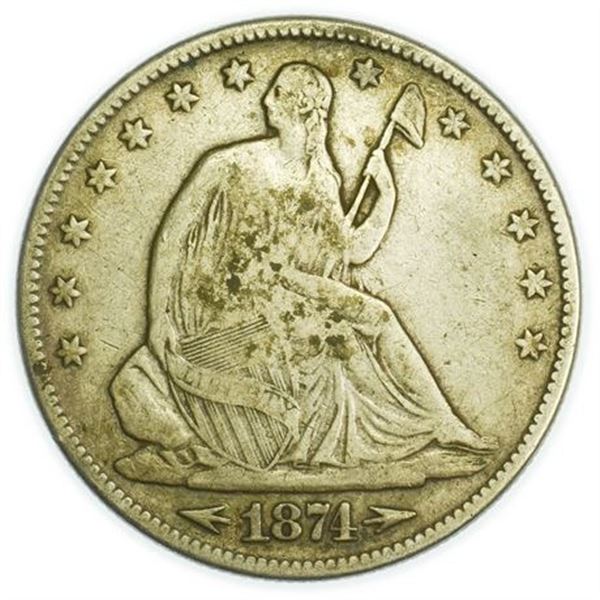1874 Arrows Seated Liberty Half Dollar