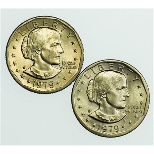 1979 Narrow & Wide Rim Susan B. Anthony Dollars
