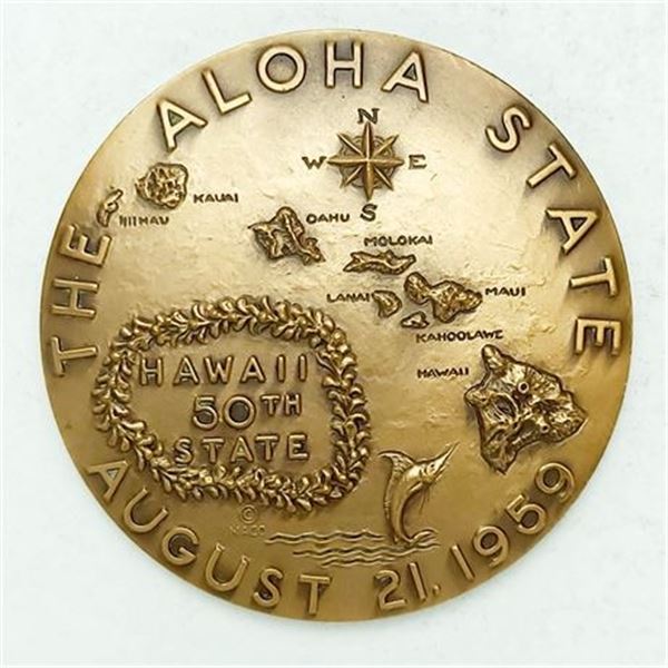 MACO 1959 Hawaii Statehood Medal ~2.5" diameter