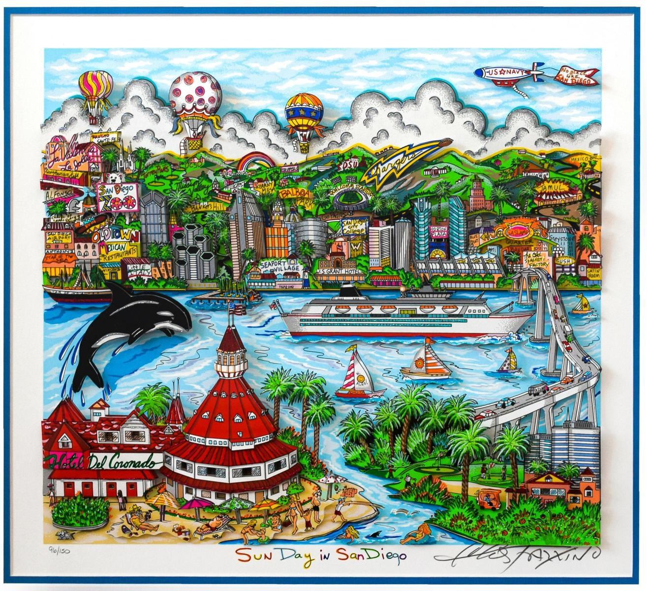 Charles Fazzino 3D Construction Silkscreen Serigraph "Sun Day in San