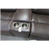Image 2 : New Brown Leather Double Power Recliner