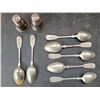Image 1 : International Sterling Silver Salt & Pepper & 7 Spoons w/ Hallmark