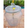 Image 1 : Large Blue Glass Planters Peanut Jar w/ Peanut Lid