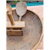Image 3 : 16" Wooden Butter Bowl - Butter Press - 2 Wooden Spoons