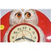Image 2 : Vintage Rare Owl Clock With Moving Eyes, tested -working
