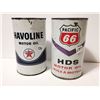 Image 1 : Texaco & Pacific 66 oil tin cans