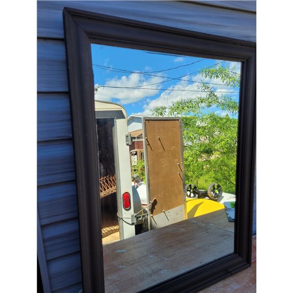 34  X 26  wood framed mirror - brown