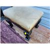 Image 2 : Queen Anne Leg Foot Stool w/ Extra Recover Material - 16x14x13H"