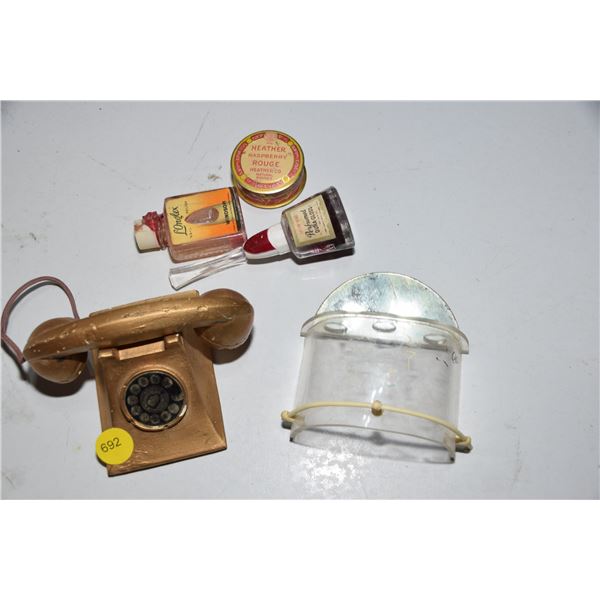 NOS Ladies Vanity Lot Pottery Telephone