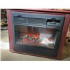 Image 2 : Cherry finish electric fireplace on wheels - 31.5" W X 11" D X 25.5" Tall, tested working