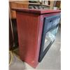 Image 7 : Cherry finish electric fireplace on wheels - 31.5" W X 11" D X 25.5" Tall, tested working