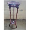 Image 2 : 2 tier cherry finish wooden plant stand, 40" could use tightening