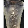 Image 2 : Beautiful antique Iris & Herringbone clear glass vase no chips or cracks