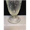 Image 3 : Beautiful antique Iris & Herringbone clear glass vase no chips or cracks