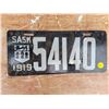 Image 1 : 1919 Saskatchewan porcelain license plate - a few touch ups
