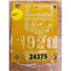 Image 1 : 1920 Saskatchewan license plate tag - applies to 1919 plate