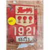 Image 1 : 1921 Saskatchewan license plate tag - applies to 1919 plate