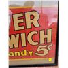 Image 2 : 1940's Denver sandwich candy 5¢ sign, cardboard