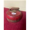 Image 1 : Curling Rock - 57.5lbs - Cast Steel- Very Rare 9" Wide w/ Brass Handle