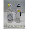 Image 2 : Blue Hand Painted Ceramic Victorian Man and Woman (2 Pieces)