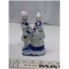 Image 1 : Blue Hand Painted Ceramic Victorian Man and Woman Dancing (1 Piece)