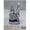 Image 3 : Blue Hand Painted Ceramic Victorian Man and Woman Dancing (1 Piece)