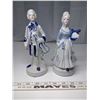 Image 1 : Blue Hand Painted Ceramic Victorian Man and Woman with Instruments (2 Pieces)