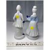 Image 2 : Blue Hand Painted Ceramic Victorian Man and Woman with Instruments (2 Pieces)