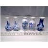 Image 1 : 5 Blue Hand Painted Ceramic Mini Vases