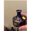 Image 4 : Vintage six pieces of Japanese made ceramic vases and one ceramic plate. All with Royal blue glazing