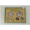 Image 1 : U.S. American Nickels of the 20th Century. 4-coin set Includes 1901 Liberty Head, 1936 Buffalo, 1943