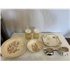 Image 1 : Wheat plate and bowl made in England, 3 pieces of Sandland ware including plate, sugar bowl and crea
