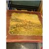Image 1 : Antique card table with huntsman lithograph image