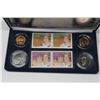 Image 2 : 1953 – 2003 Queen Elizabeth II Coronation Coin & Stamp Set. Includes 4 different Canadian Coins and 