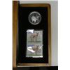 Image 1 : 2005 White-Tailed Deer & Fawn $5 Limited-Edition Stamp & Coin Set. 99.99 pure Silver with 2 $5 Stamp