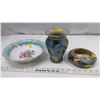 Image 2 : Blue Bowl & Vase Set (Bowl is: Royal Albert & Vase Set is: Originals By "Trudy")
