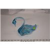 Image 2 : Blue Art Glass Swan Candy Dish