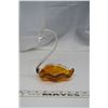 Image 1 : Orange Art Glass Swan Candy Dish