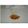 Image 2 : Orange Art Glass Swan Candy Dish