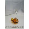 Image 3 : Orange Art Glass Swan Candy Dish